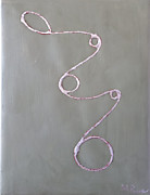 Ponsisme. Понсизм-114 (Портрет Души галактуса Офелии греч. Помогающая)(Шведские голубоглиняные) 30х40 см,  холст, сусальное серебро, голубая глина, 22.05.25