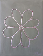 Ponsisme. Понсизм-113 (Портрет Души галактуса Алевтины греч.Здоровая)(Шведские голубоглиняные) 30х40 см,  холст, сусальное серебро, голубая глина, 22.05.25