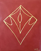 Ponsisme. Понсизм-106 (Портрет Души галактуса Брюса Люксендорского)(Англичане золотые красноглиняные) 30х40 см,  холст, сусальное золото( Златовест), глина болюс армянская, 23.05.25