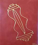 Ponsisme. Понсизм-112 (Портрет Души галактуса Фелиция Пампадурского)(Англичане золотые красноглиняные) 30х40 см,  холст, сусальное золото( Златовест), глина болюс армянская, 23.05.25