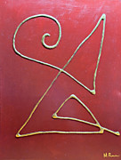 Ponsisme. Понсизм-100 (Портрет Души галактуса Мегусто)(Мексиканские золотоглиняные) 30х40 см,  холст, сусальное золото( Златовест), глина болюс армянская, 11.05.25